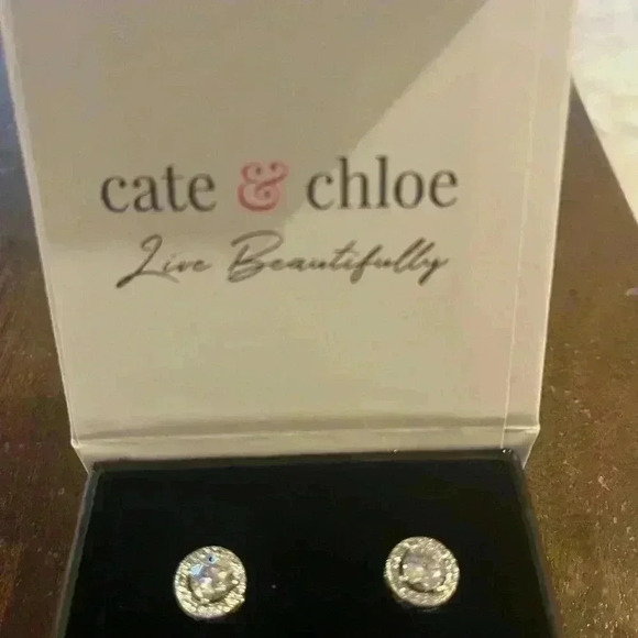 Cate & Chloe Ariel white gold and cubic zirconia earrings CCEB1575CZBX - Picture 3 of 7